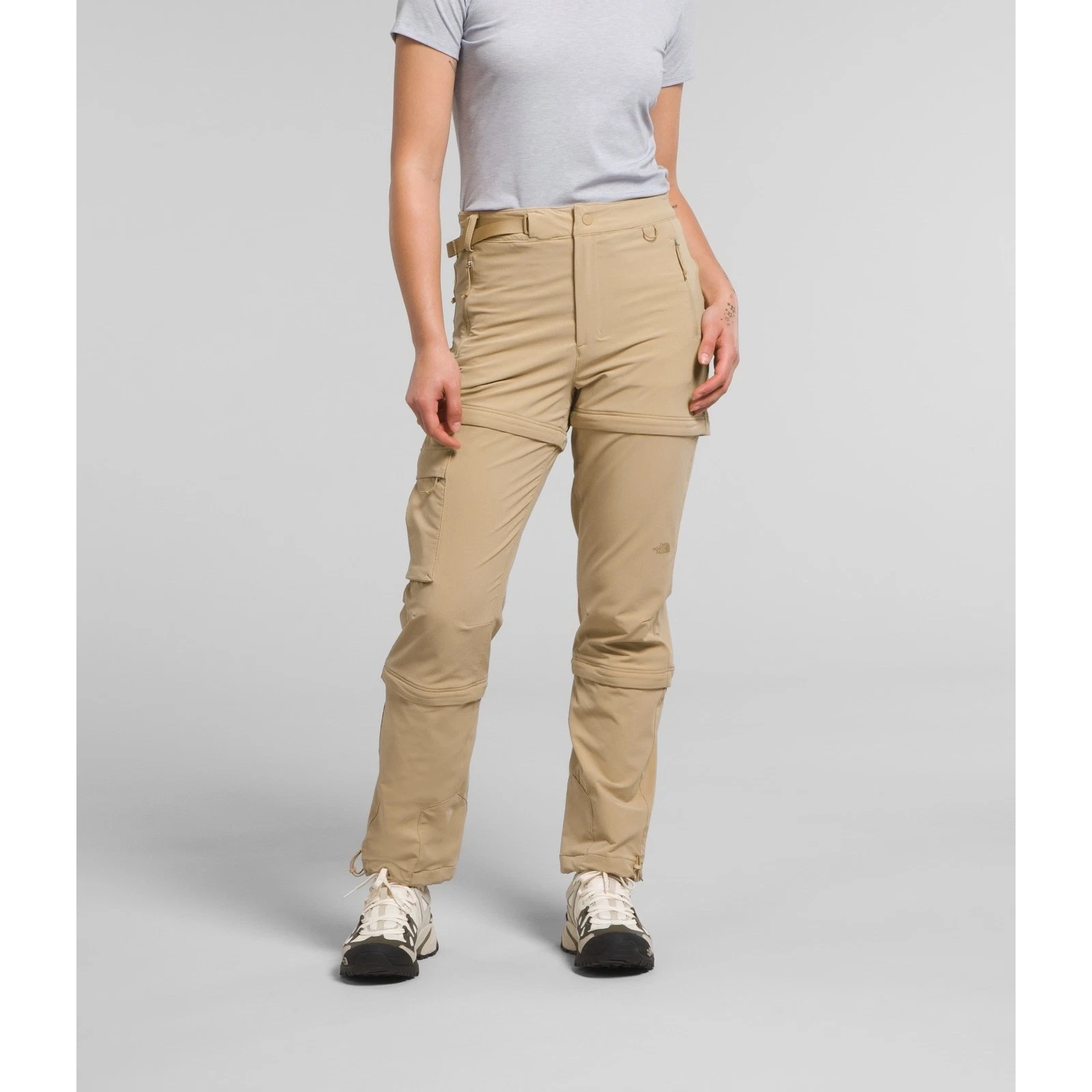 The North Face Women Sz 8 Bridgeway Zip-Off 3 In 1 Pants Khaki Stone Hiking NWT