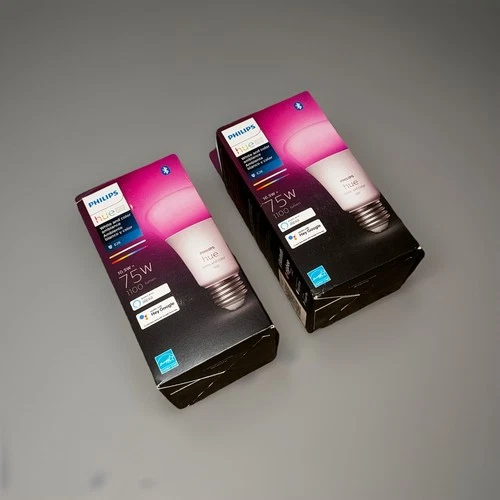 2 x Phillips Hue Wireless LED Bluetooth Light Bulb 75W White & Color Ambiance