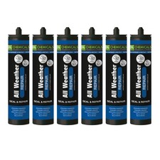 6x Allwetter Repair Dachdicht, Butyldichtstoff wasserfest haftstark 300ml