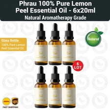 Phrau 100% Pure Lemon Essential Oil, Natural Aromatherapy Grade (6×20ml)