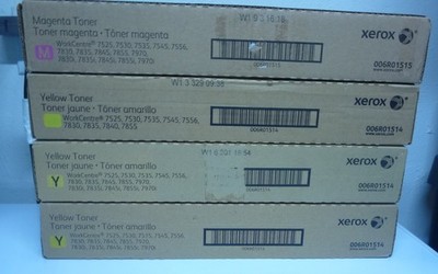 GENUINE XEROX LOT OF 4 TOTAL  YELL=3 each = 006R01514  MAGENTA 1 each=006R01515 