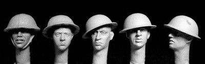 Hornet Heads HBH18 - British WW1 Heads with ''Brodie'' Type Steel Helmets, 1/35