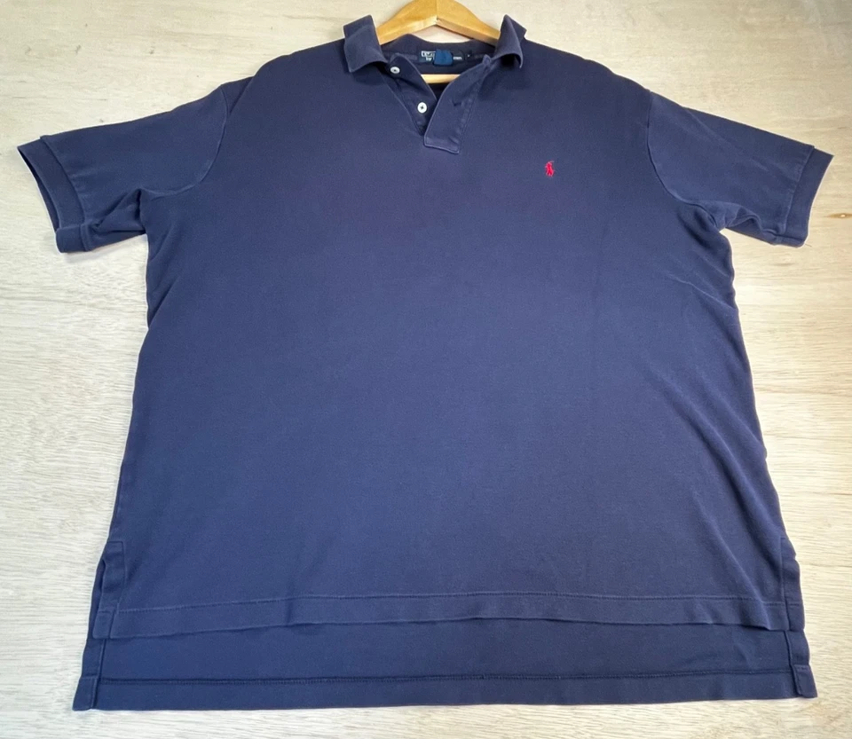 VTG Polo Ralph Lauren Short Sleeve Shirt L Blue Single Stitch USA Made Rib Trim - Image 2 of 4