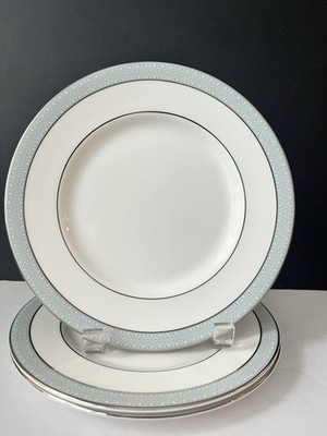 Royal Doulton Etude Set of 3 Salad Plates (H5003). Platinum RIm, 8 