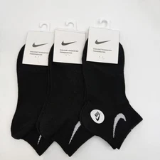 3Pair Black Nike Low-Cut Ankle Socks Size M CHAUSSETTES DE SPORT 
