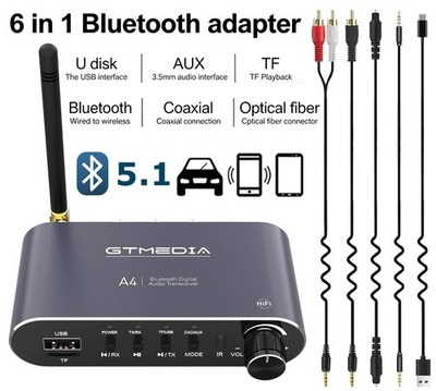 Bluetooth Sender & Empfänger Kabelloser HiFi Audioadapter AUX/RCA geringe Latenz