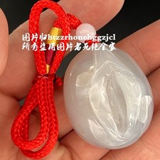 New Jade Gem Stone Carved Vagina Pendant Life Origin Virgin Girl Maid Chain