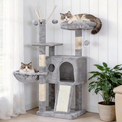 Cat Tree Tower, Scratching Posts with Removable Toys, Cozy Condo, Platform, H...