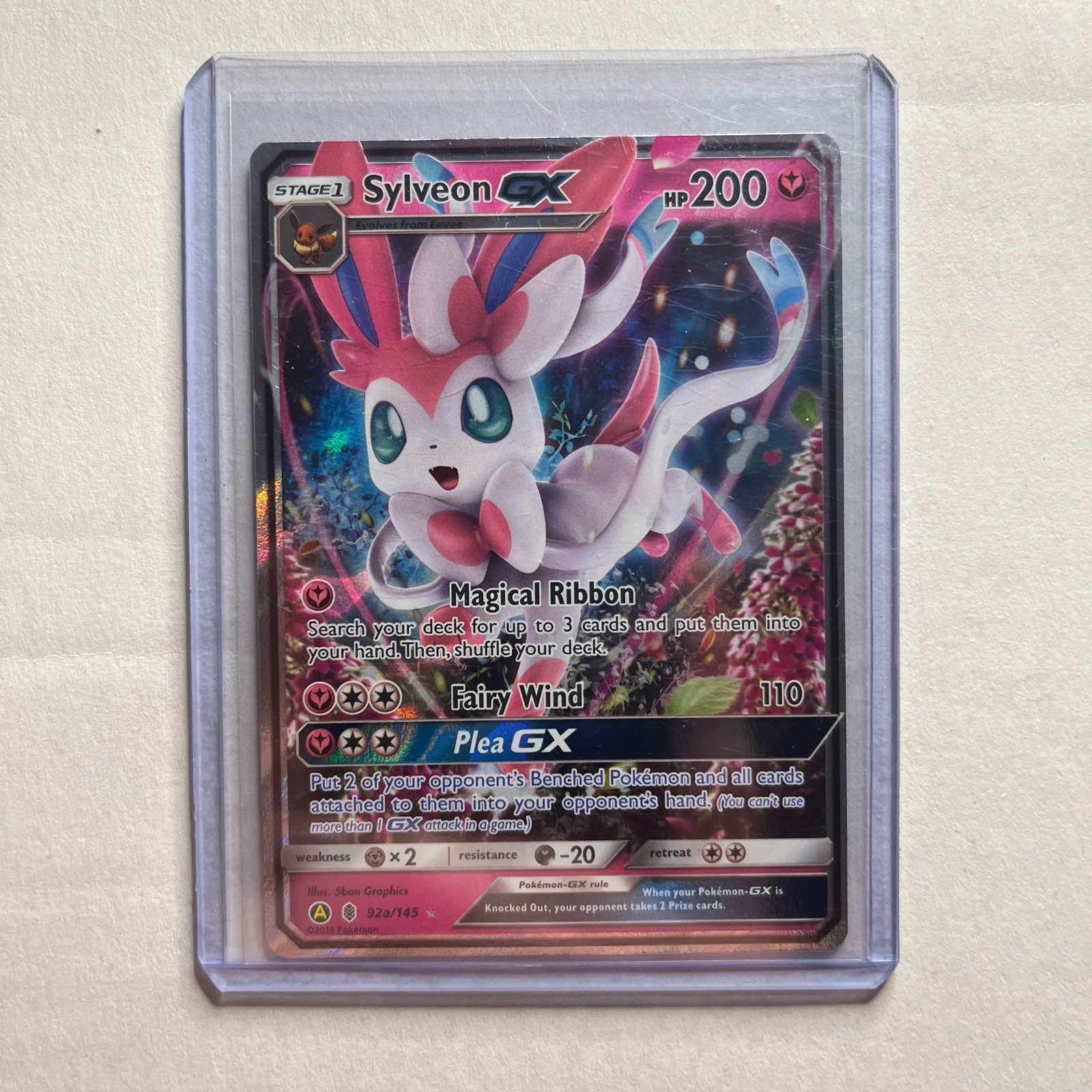 Sylveon GX 92/145 Holo Ultra Rare Guardians Rising Pokemon Near Mint