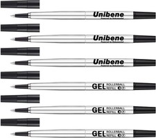 Parker Compatible Rollerball Refills 6 Pack 0.5mm Fine Point Black Gel Ink
