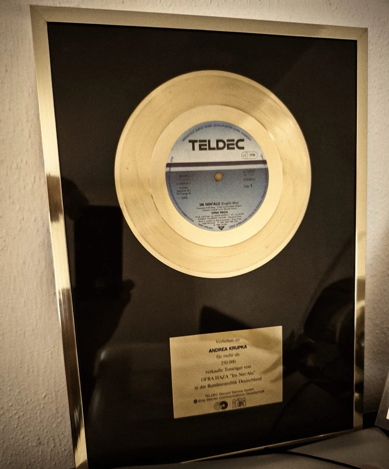 Ofra Haza original goldene Schallplatte für Im nin alu - Image 4 of 4