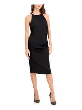 LAUNDRY Womens Black Crisscross Straps At Back Sleeveless Body Con Dress 2
