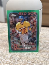 2024 Topps Chrome - Trevor Story #279 Green Refractor /99 - Red Sox