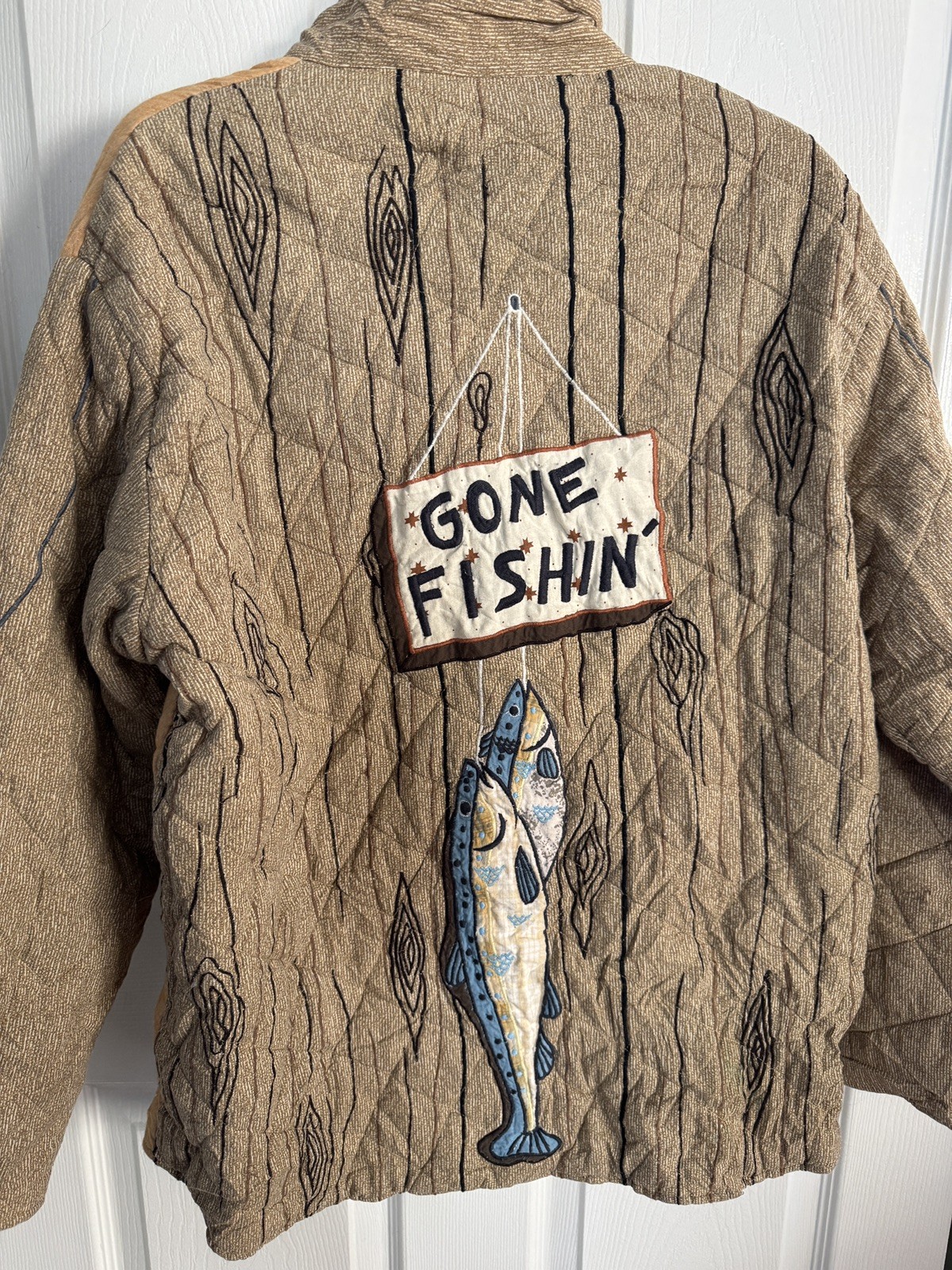 Patch Magic Quilted Jacket Gone Fishing Cottageco… - image 2