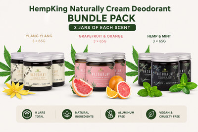 Natural Deodorant Cream 9x65g Bundle Aluminium Alcohol Free Vegan Sensitive Skin