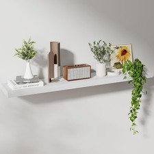 8 Inch Floating Shelf Brackets, Metal, Wall Mounted, Distressed White