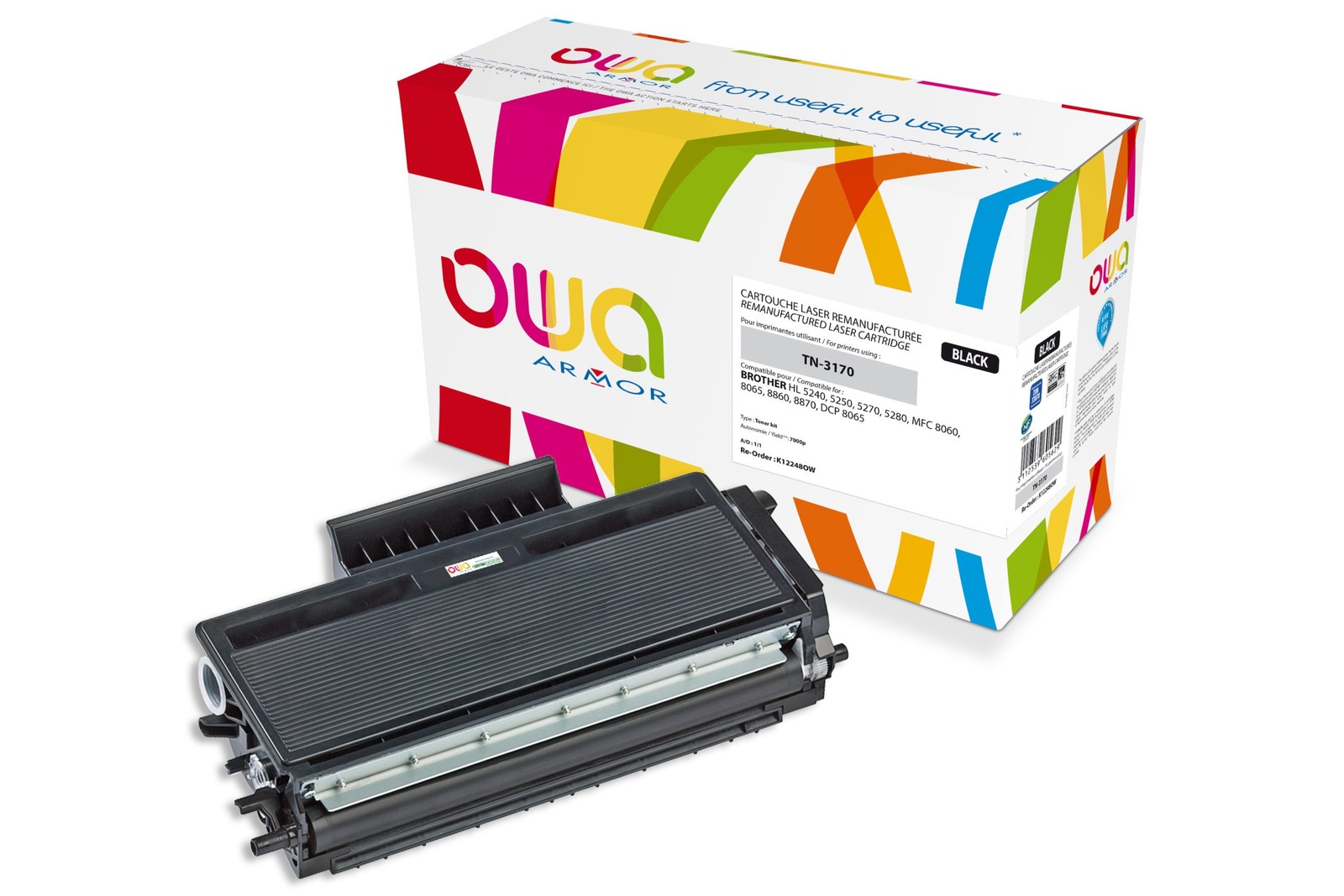 Toner laser noir compatible Brother TN3170 ARMOR OWA K12248OW cartouche imprimante