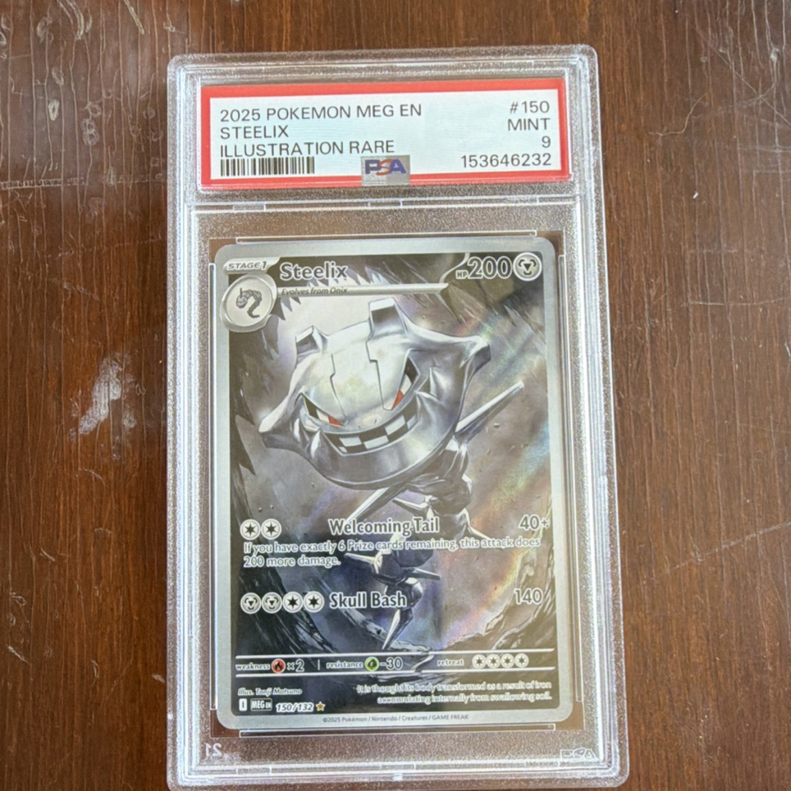 Pokémon TCG Steelix Illustration Rare Holo Me01 Mega Evolution 150/132 PSA 9