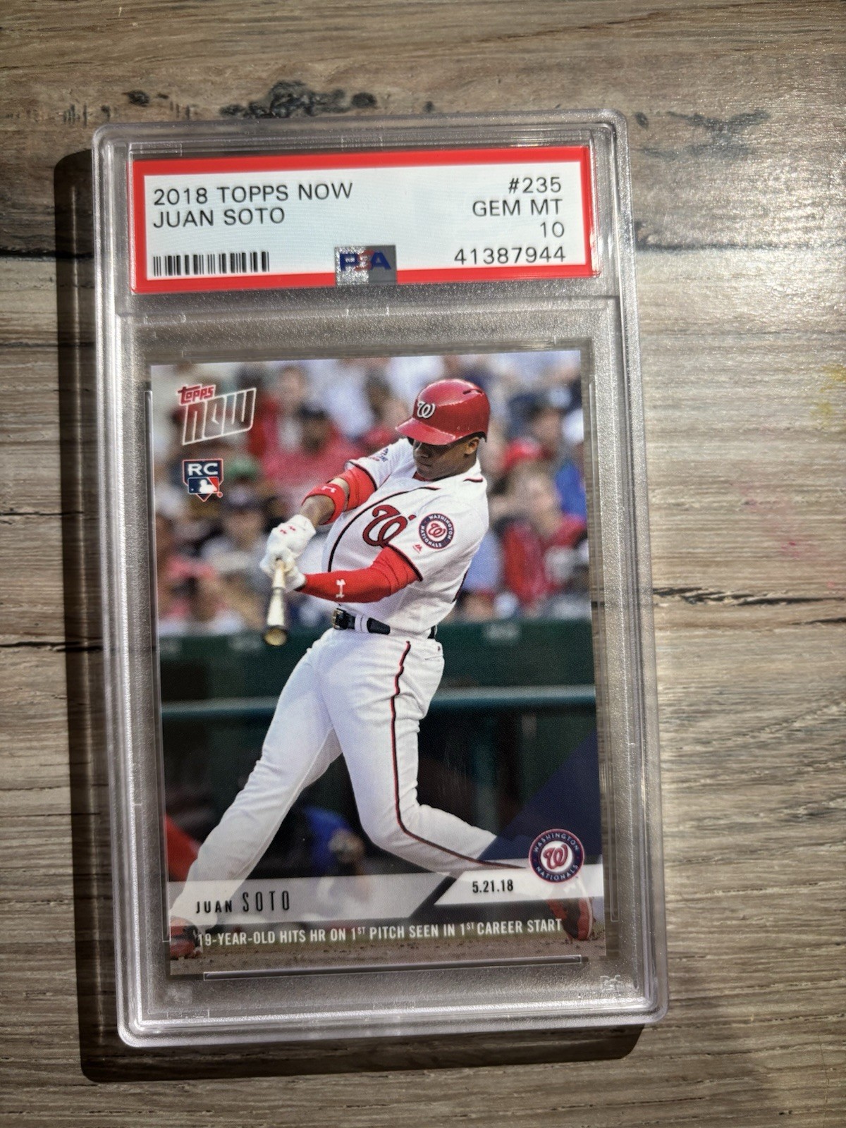 Topps 2018 Topps Now Juan Soto #235 Rookie PSA 10 Washington Nationals
