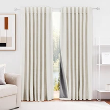 100% Blackout Curtains for Living Room 78 inches Long Linen Texture Light Blocki