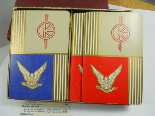 1930 Brown & Bigelow doble baraja cartas American Eagle juego retro - Imagen 6 de 10