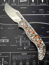 Vosteed Naga Top Liner Lock Knife Coral Norplex UltreX Micarta (3.5" Satin)
