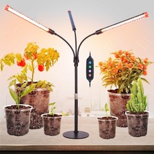 3-Head LED Grow Light for Indoor Plants, Seed Starting, Vegetables, Bonsai