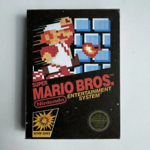 Retro Vintage 3D Super Mario Bros Nintendo NES Game Box Refrigerator Magnet