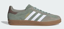 JI3526 MENS ADIDAS GAZELLE INDOOR 'SILVER PEBBLE SILVER GREEN'