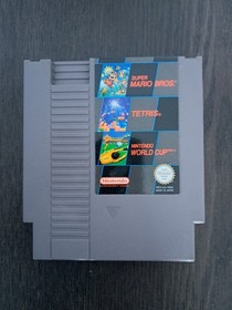 3-in-1 Mario, Tetris, Soccer, Originales NES Spiel Modul, PAL B, NOE - Deutsch