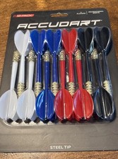 ACCUDART - 12 Steel Tip Darts Team Colors. New. FREE SHIPPING