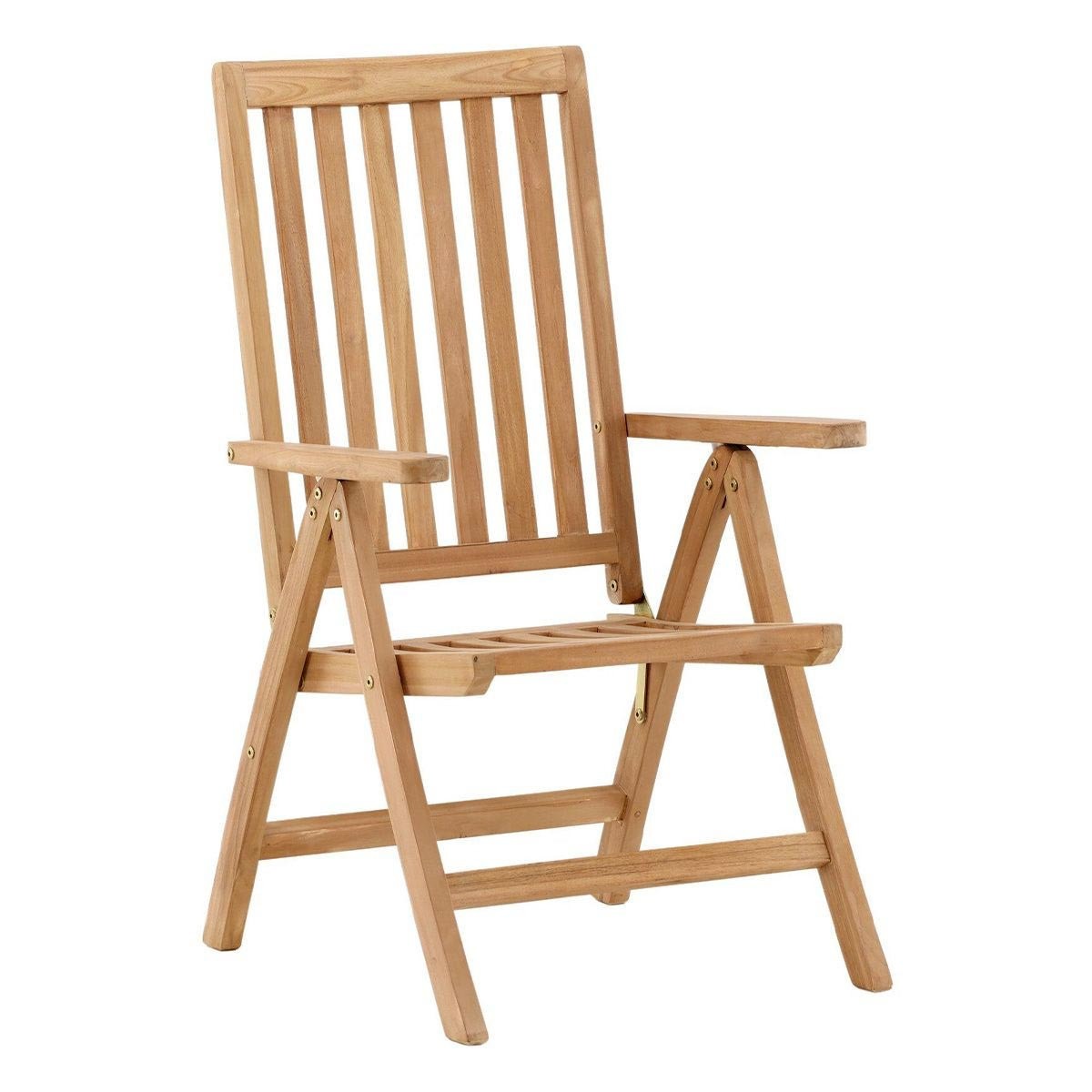 Chaise de jardin teck massif 105cm mobilier extérieur bois Kenya