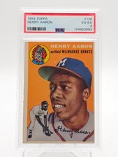 HENRY HANK AARON 1954 TOPPS BASEBALL ROOKIE RC #128 BRAVES PSA 4 Q3963-S