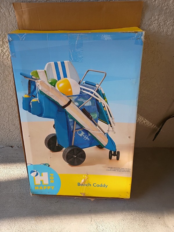 H For Happy Beach Caddy Folding Design–Large Wheels for Sand