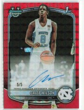 2025-26 Bowman Basketball Caleb Wilson #CPA-CL Red Geometric Auto /5