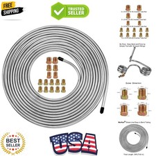 25Ft 3/16 Inch Brake Line Kit - Zinc Coated Double-Walled Steel Brake Tubing ...