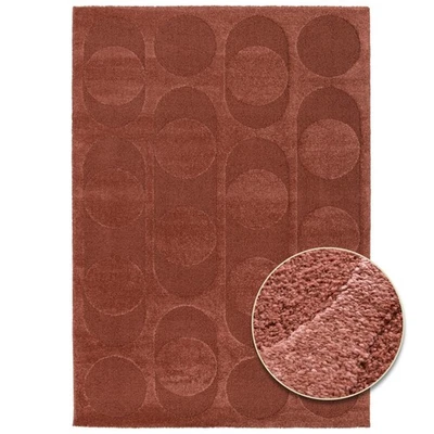 Teppich Kurzflor COSMO Dunkelrot 3D Effekt Wohnzimmerteppich Antirutsch Oeko-Tex - Bild 1 von 4