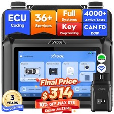 USED XTOOL D7W Wireless OBD2 Scanner E.CU Cod...