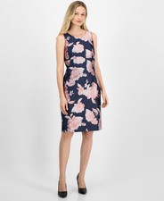KasperWomen's Floral Jacquard Empire-Seam Sheath Dress Size 6