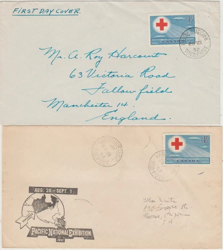 Canada 1952  FDC Red Cross issue  1952 Cover with issue as postage