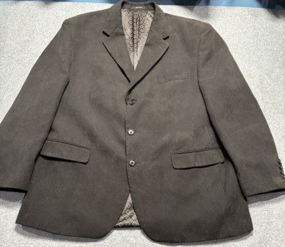 Ralph Lauren Black Micro Corduroy Blazer Sport Coat Jacket Cord Dillards 44R