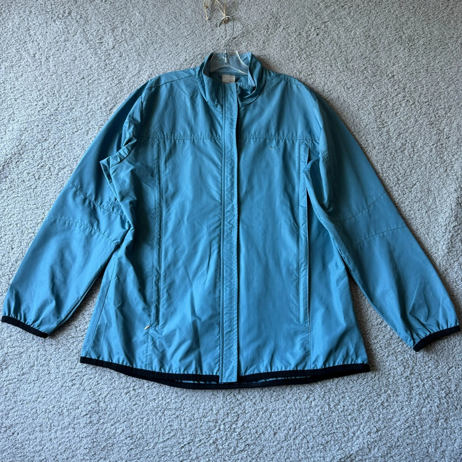 NEW Nike Jacket Womens Extra Large Blue Windbreaker Rain Coat Outdoor Ski Track