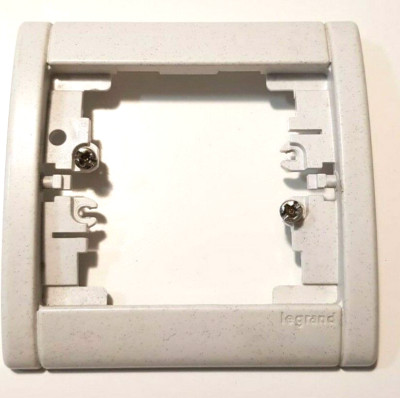 Plaque Double Verticale Legrand Sagane Silex Bleu - Interrupteur + Prise, Occasion