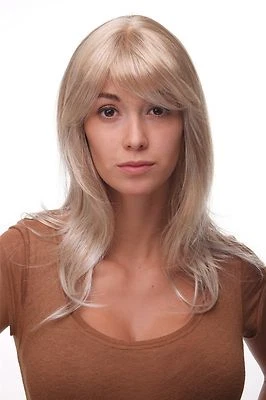 WIG ME UP Peluca de mujer peluca larga rubia mechonada flequillo peinable escalonado 4038