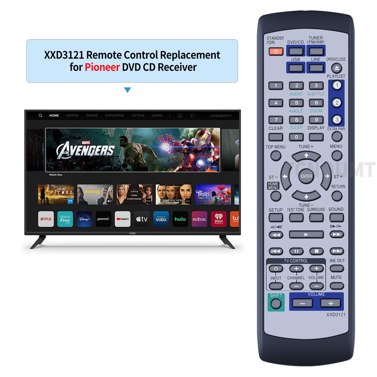 New XXD3121 For Pioneer DVD Audio Remote Control XV-DV363 XV-DV368