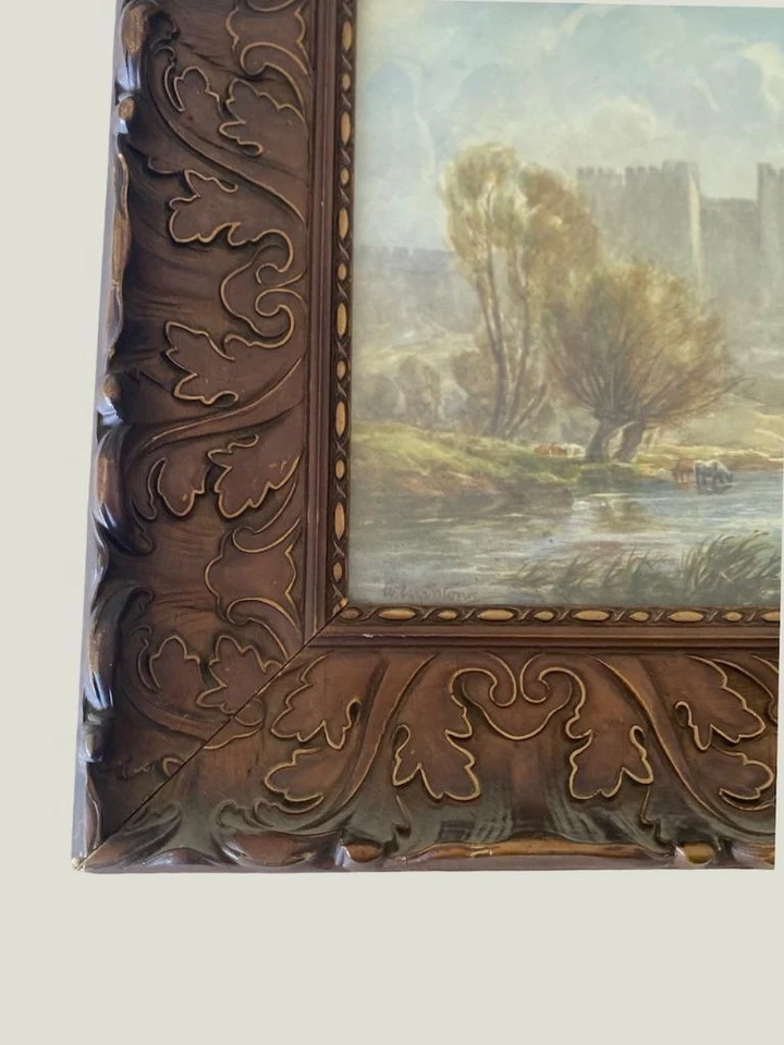 Pintura em aquarela original Wycliffe Egginton (1875-1951) alimentação de gado emoldurada - Imagem 3 de 4