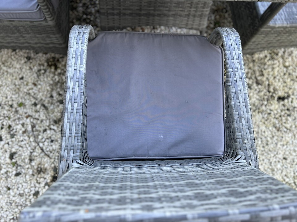 Rattan garden furniture used table and chairs eBay