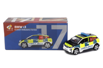 Tiny 1/64 Scale BMW i3 Scottish Ambulance Service Alloy Model Car Collection
