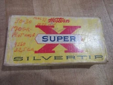 Vintage Western Super X 30 30 Silvertip  Empty Ammo Box with insert  (w10)  15