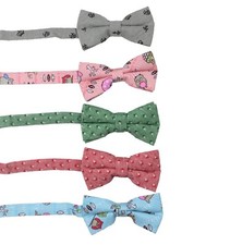 SET OF 5 Mens Classic Fashion Pre-Tied Bow Tie 100 Cotton  26